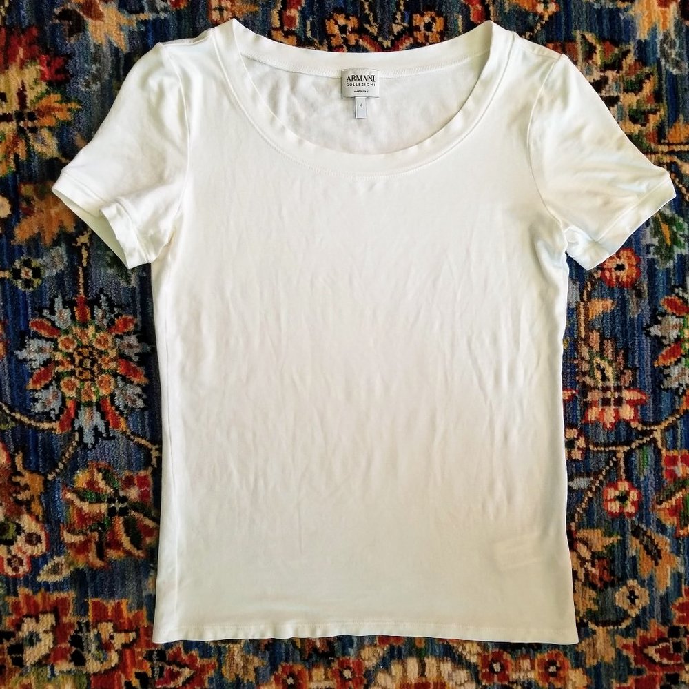 Armani Collezioni white scoop neck tee